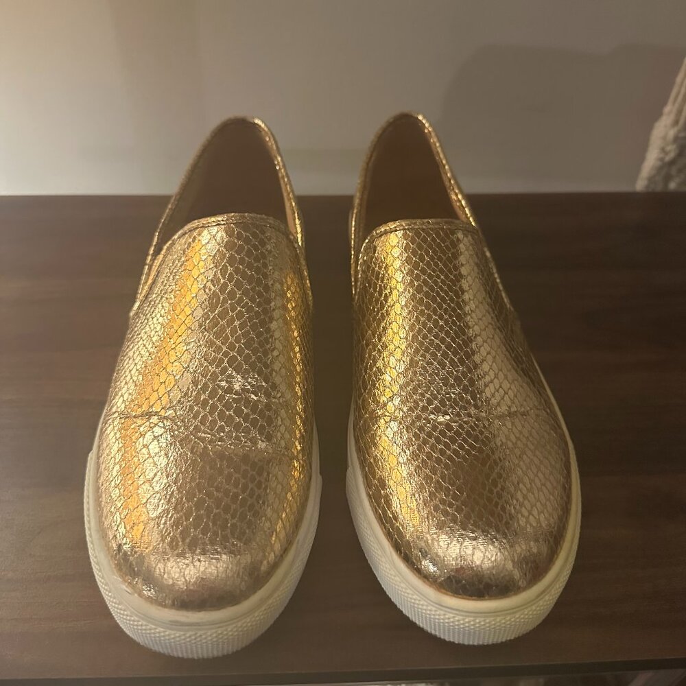Shoe Dazzle Rose Gold No Tie Flats Size 9
